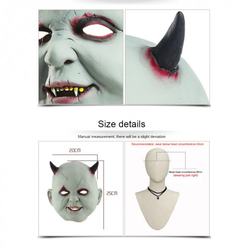 Fête d'Halloween Fête Latex Diable Vampire Masque Effrayé Couvre-chef SH6934720-05