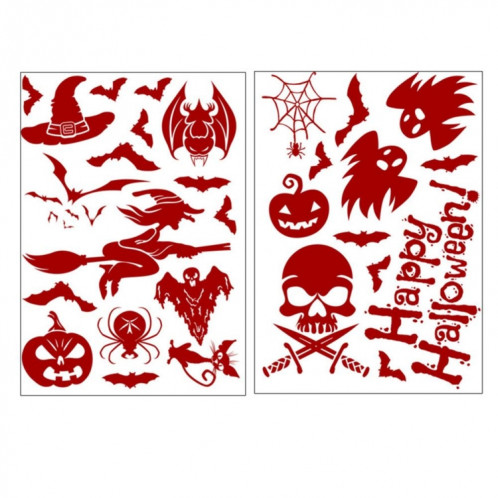 10 PCS Décorations d'Halloween PVC Creative Blood-print autocollants muraux autocollants fenêtre, taille: 25 * 30cm, livraison de style aléatoire SH6937718-06