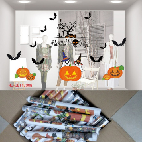 Le PVC de décorations de 3 PCS Halloween a personnalisé des autocollants électrostatiques en verre de bricolage, livraison aléatoire de style SH6955837-08