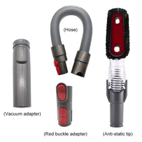 XD998 4 en 1 kits de tête d'aspiration antistatique cintrables pour outils D931 D928 D918 D907 pour aspirateur Dyson V6 / V7 / V8 / V9 / V10 SH7044918-04