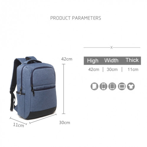 Universel multifonctions Oxford tissu ordinateur portable épaules sac sac à dos affaires étudiants sac, taille: 42x30x11cm, pour 15,6 pouces et ci-dessous Macbook, Samsung, Lenovo, Sony, DELL Alienware, CHUWI, ASUS, SU114B1620-011