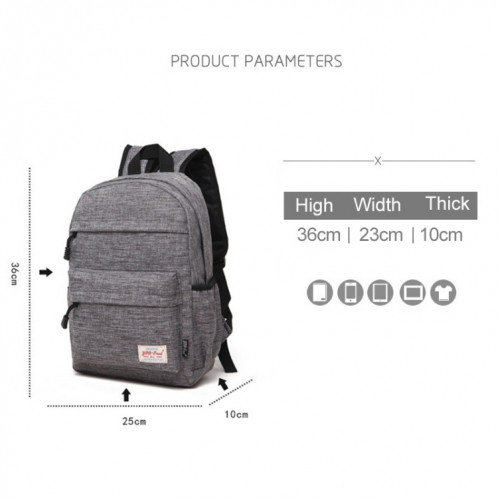 Sac à bandoulière universel multifonction en toile pour ordinateur portable Sac à bandoulière pour étudiants sac à dos, taille: 36x25x10cm, pour 13,3 pouces et en dessous MacBook, Samsung, Lenovo, Sony, DELL SS18TT697-010