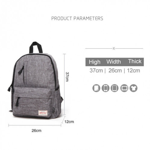 Ordinateur portable multifonctionnel universel pour ordinateur portable, sac à dos, sac à dos pour étudiants, petit format: 37x26x12cm, pour Macbook 13,3 pouces et moins, Samsung, Lenovo, Sony, Alienware DELL, CHUWI, SH119B1969-010