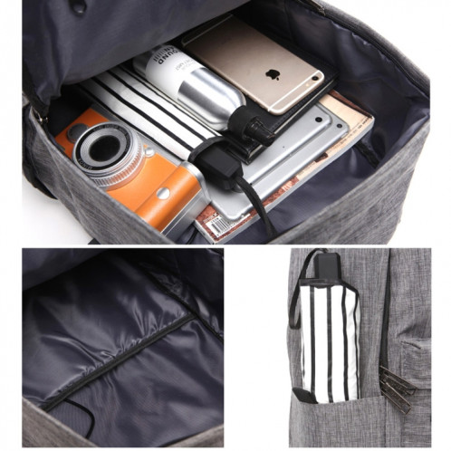 Sac à dos pour ordinateur portable universel multifonctions en tissu Oxford avec sac à dos avec port de chargement USB externe, taille: 45x31x16cm, pour Macbook de 15,6 pouces et moins, Samsung, Lenovo, Sony, Alienware SH125B446-010
