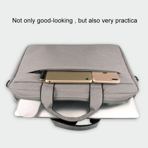 Respirable résistant à l'usure mince et léger mode épaule sac à main portable Zipper avec bandoulière, pour 14,0 pouces et ci-dessous Macbook, Samsung, Lenovo, Sony, Dell Alienware, CHUWI, ASUS, HP (rose) SR151F461-013