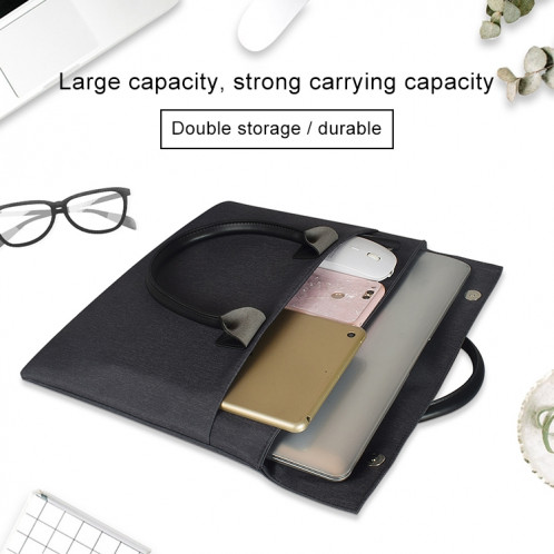 Universel Wearable Oxford chiffon doux poignée portable Tablet Bag, pour 15,4 pouces et ci-dessous Macbook, Samsung, Lenovo, Sony, DELL Alienware, CHUWI, ASUS, HP (gris) SU600H510-010