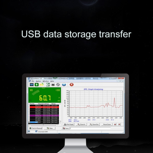 SNDWAY SW525B testeur de bruit de sonomètre DB mural avec transfert de stockage de données USB et communication USB SS779690-09