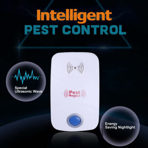 Répulsif ultrasonique électronique de contrôle de parasite de rat de moustique avec la lumière de LED, prise des USA, AC90V-250V (blanc) SR947W1739-06