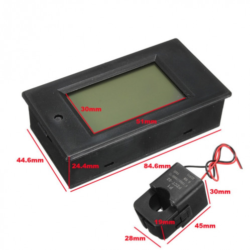 PZEM-061 Instrument de mesure de tension à affichage numérique 4 en 1 DC, AC 80-260V, 100A (noir) SH980B1263-05