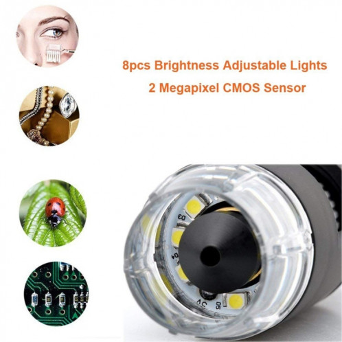 DMS-MDS800 40X-1600X loupe 2.0MP capteur d'image Microscope numérique USB avec 8 LED et support professionnel SH8589434-09