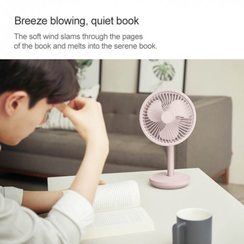 Xiaomi Mijia SOLOVE USB ventilateur de bureau électrique dortoir de bureau mini ventilateur, avec contrôle de 3 vitesses (rose) SX706F470-012