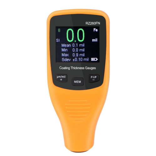 RZ260FN Ferreux et Non Ferreux 2 en 1 Écran LCD Revêtement Ultrasonique Jauge D'épaisseur De Peinture Outils De Compteur (Orange) SH798E1844-010
