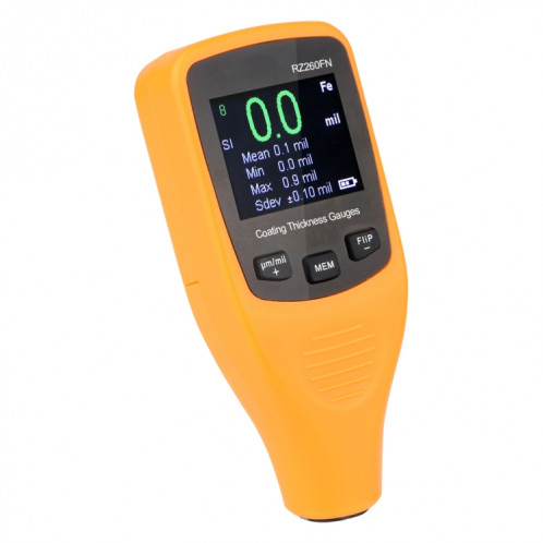 RZ260FN Ferreux et Non Ferreux 2 en 1 Écran LCD Revêtement Ultrasonique Jauge D'épaisseur De Peinture Outils De Compteur (Orange) SH798E1844-010