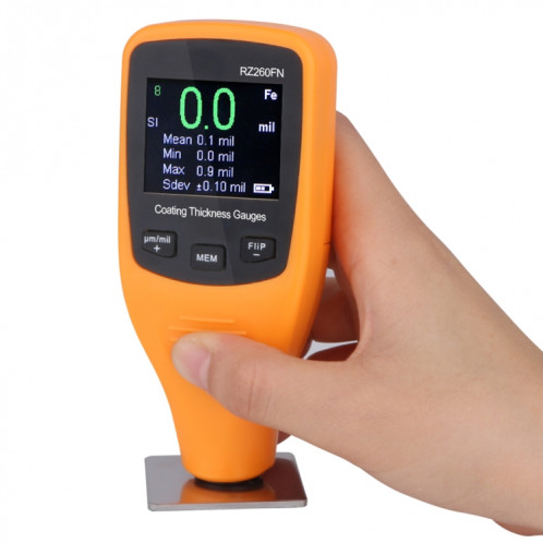 RZ260FN Ferreux et Non Ferreux 2 en 1 Écran LCD Revêtement Ultrasonique Jauge D'épaisseur De Peinture Outils De Compteur (Orange) SH798E1844-010