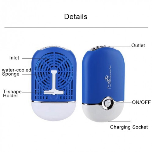 Portable Mini USB Chargeur Air Conditioner Réfrigérant Portable Petit Ventilateur (Bleu) SH889L1643-07