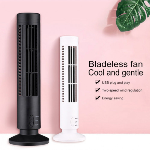 Ventilateur électrique USB de type tour Ventilateur de climatisation sans feuilles (noir) SH927B508-08