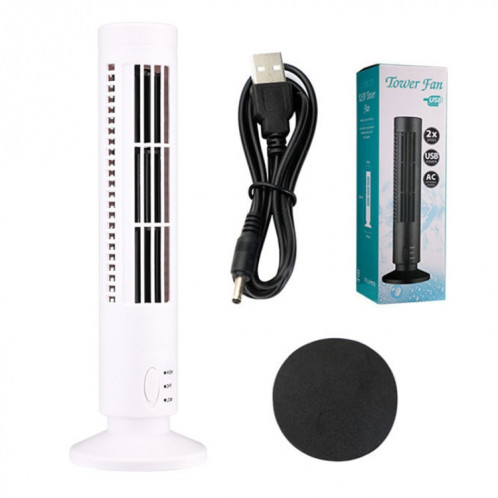 Ventilateur électrique USB de type tour Ventilateur de climatisation sans feuilles (blanc) SH927W750-08