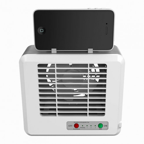 Mini refroidisseur d'air électrique de ventilateur de climatiseur de bureau d'économie d'énergie de ménage silencieux portatif (blanc) SH931W909-08