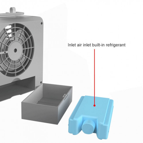 Mini refroidisseur d'air électrique de ventilateur de climatiseur de bureau d'économie d'énergie de ménage silencieux portatif (blanc) SH931W909-08