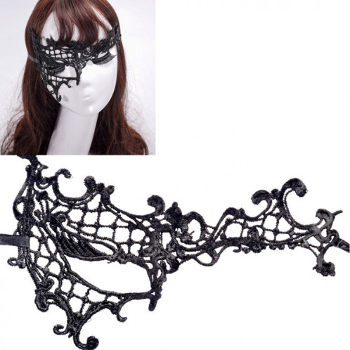 Mascarade halloween party dance sexy lady masque de dentelle visage mi-yeux (noir) SH965B1105-05