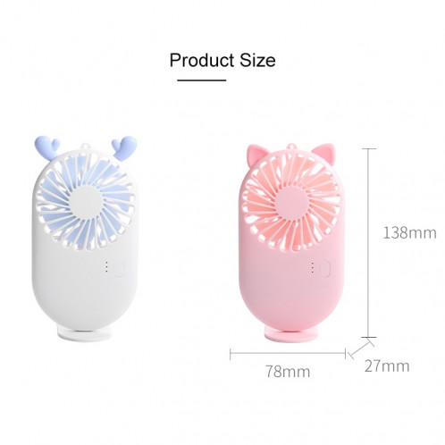 Ventilateur de poche portatif avec mini-clé USB et contrôle de 3 vitesses (rose) SH098F869-011