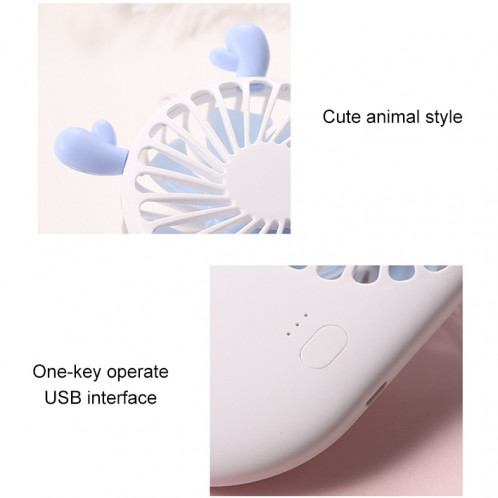 Mini ventilateur de poche portable à chargement USB avec contrôle à 3 vitesses (blanc perle) SH98PW1663-08