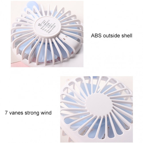 Mini ventilateur de poche portable à chargement USB avec contrôle à 3 vitesses (blanc perle) SH98PW1663-08