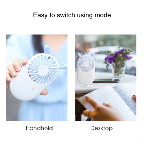 Mini ventilateur de poche portable à chargement USB avec contrôle à 3 vitesses (blanc perle) SH98PW1663-08