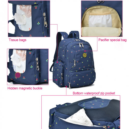 Mode Voyage Multifonctionnel Mère Sac À Bandoulière Maternité Momie Nappy Sac À Dos, Taille: 18 * 30 * 43 cm (Bleu) SH584E451-011