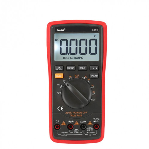 Kaisi K-890 Multimètre numérique LCD professionnel Testeur de multimètre numérique portable électrique SK98711114-06