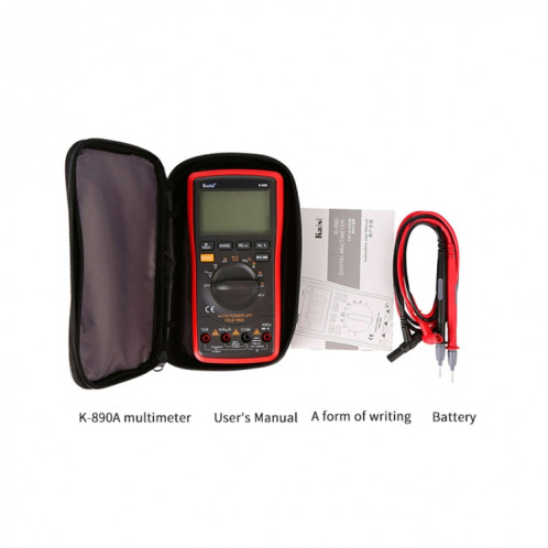 Kaisi K-890 Multimètre numérique LCD professionnel Testeur de multimètre numérique portable électrique SK98711114-06
