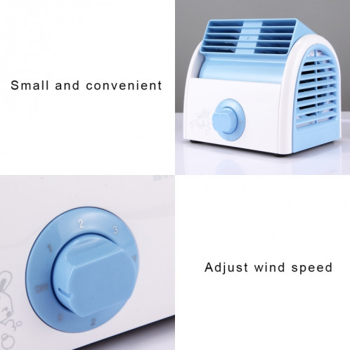 Ventilateur silencieux de bureau de mini turbine de lame de 30W pour le dortoir / chambre à coucher / salon / bureau, 3 types de modes de vitesse, CA 220V (bleu) SH874L226-09