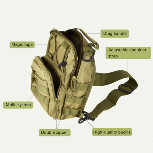 Outdoor Multipurpose Unisex 600D Military Backpack Camping Randonnée Chasse Camouflage Sac à dos, Taille: 30 * 22 * 5.0cm SH877B1078-09