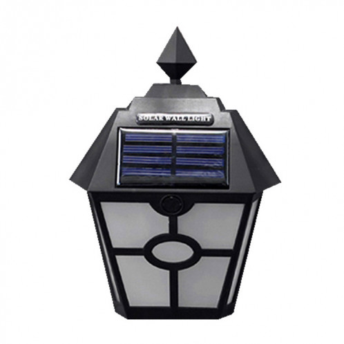 Applique murale LED rétro hexagonale solaire rétro-éclairée avec capteur de lumière de paysage (noir) SH919B1375-07