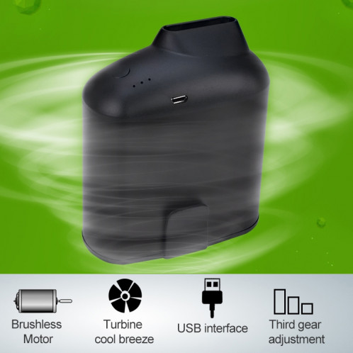 Ventilateur USB à taille suspendue créative portable avec trois vitesses de vent réglables (noir) SH958B1271-012