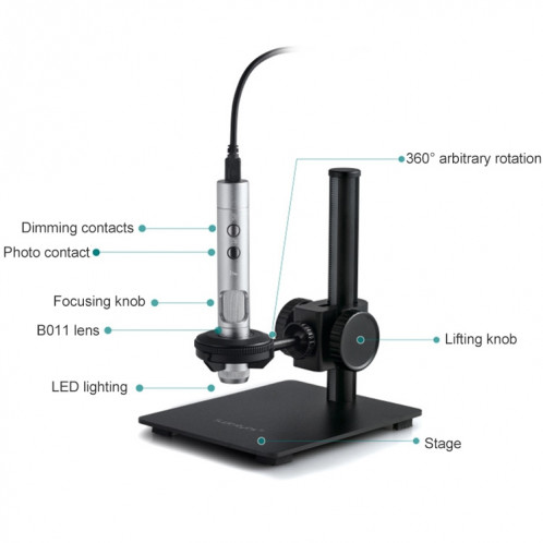 Supéries B011 HD Microscope électronique Digital Microscope Industrial Mobile Téléphone Réparation Loupe Loupe SS0990102-08