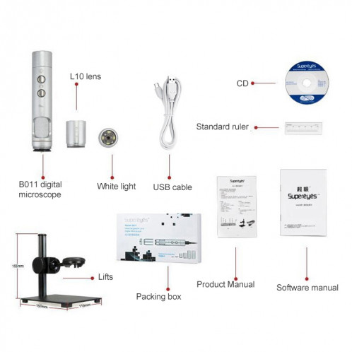 Supéries B011 HD Microscope électronique Digital Microscope Industrial Mobile Téléphone Réparation Loupe Loupe SS0990102-08