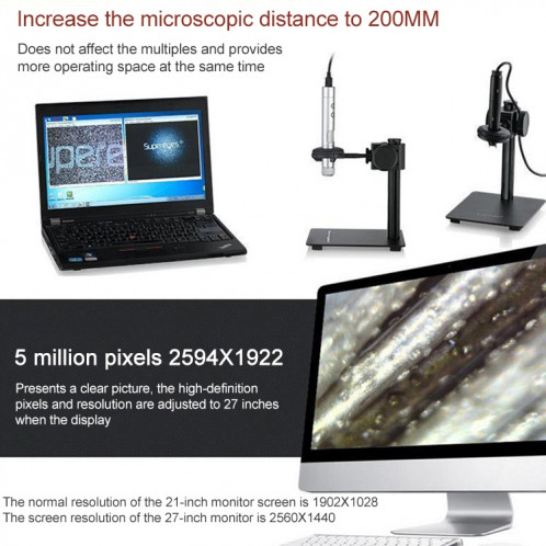 Supéries B011 HD Microscope électronique Digital Microscope Industrial Mobile Téléphone Réparation Loupe Loupe SS0990102-08