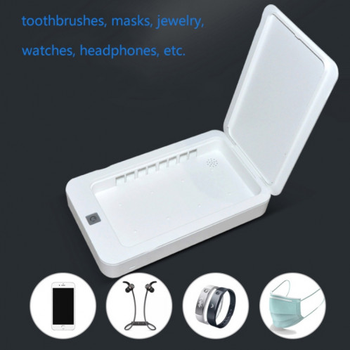 Multifonctionnel téléphone portable masque facial désinfection UV aromathérapie lampe ultraviolette stérilisateur désinfectant boîte (blanc) SH068W977-012