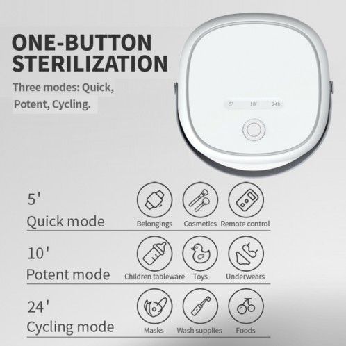 Boîte de nettoyage de stérilisation de sous-vêtements de désinfection de lumière UV portative de stérilisateur de smartphone SH20721785-016