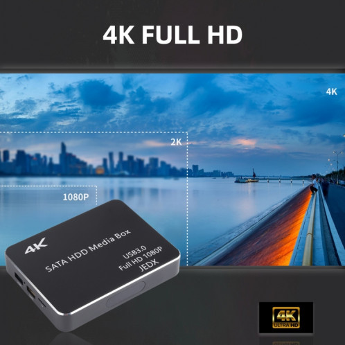 X8 UHD 4K Android 4.4.2 Player multimédia Boîte TV Boîte à télécommande WTIH, RK3229 quad noyau jusqu'à 1,5 GHz, RAM: 1 Go, ROM: 8 Go, Support WiFi, USB 3.0, Interface multimédia HD, Carte TF, Bouchon US SH0041316-09