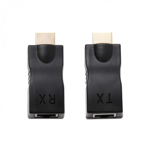 Adaptateur d'extension HDMI vers RJ45 (récepteur et émetteur) par câble Cat-5e / 6, prise en charge HDCP, distance de transmission: 30 m (noir) SH002B1423-08