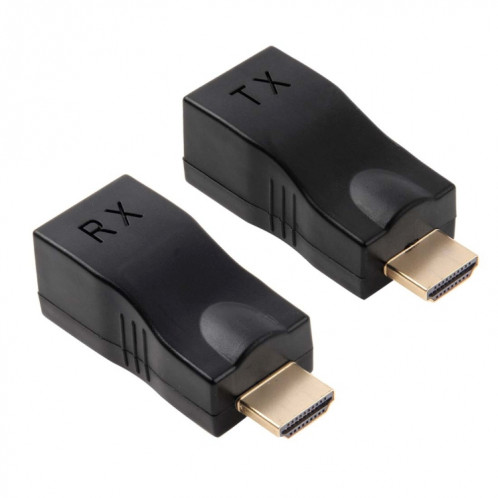 Adaptateur d'extension HDMI vers RJ45 (récepteur et émetteur) par câble Cat-5e / 6, prise en charge HDCP, distance de transmission: 30 m (noir) SH002B1423-08