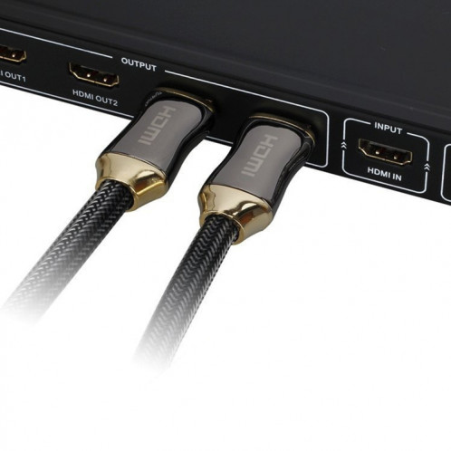 Câble de connecteur mâle 19 mm HDMI à haute vitesse HDMI corps 19 mm 2 en métal avec HDMI SH0733802-06