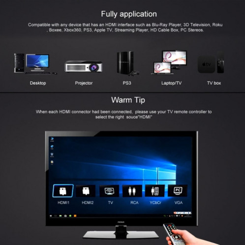 1 m HDMI 2.0 (4K) 30AWG Connecteurs plaqués or 18Gbps haute vitesse Mâle HDMI vers HDMI Câble plat mâle (or) SH078J90-06