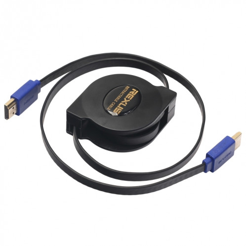 1 m HDMI 1.4 (1080P) Connecteurs plaqués or Mâle HDMI vers HDMI Mâle Câble rétractable plat (Noir) SH079B1191-06