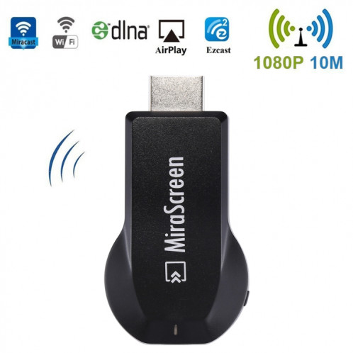 MiraScreen WiFi Display Dongle / Miracast Airplay DLNA Display Receiver Dongle Wireless Mirroring Screen Device avec 2 en 1 USB Cable (Noir) SH089B420-012