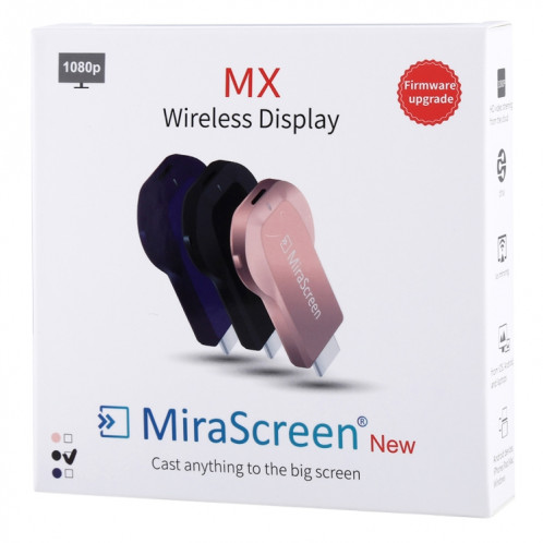 MiraScreen WiFi Display Dongle / Miracast Airplay DLNA Display Receiver Dongle Wireless Mirroring Screen Device avec 2 en 1 USB Cable (Noir) SH089B420-012