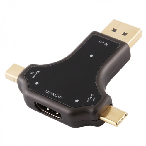 Adaptateur D63A DisplayPort + Mini DP + UCB-C / Type-C mâle vers HDMI femelle 3 en 1 SH00961058-08