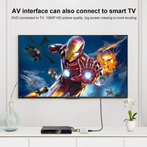 HOWEI HW-2105 Mini AV CVBS / L + R adaptateur de convertisseur audio vers HDMI, prise en charge du scaler 1080P (noir) SH106B1254-011